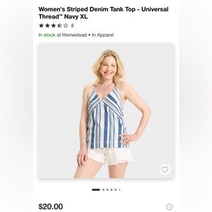 Women’s Striped Denim Tank Top